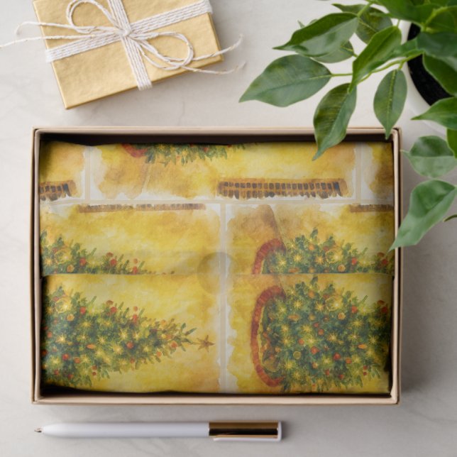 Papier Mousseline Golden Glow of Christmas  (Cadeau)