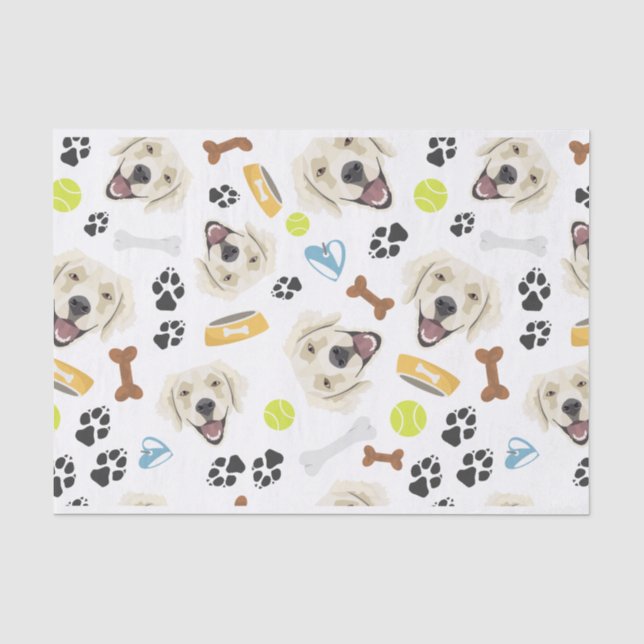 Papier Mousseline Golden retriever de sourire de chien (Recto)