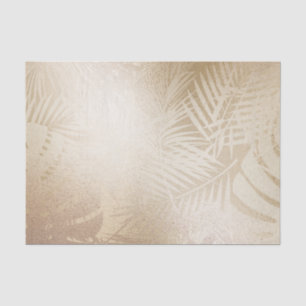 Papier Mousseline Golden Shine Botanique Tropical Palm Tree Feuilles
