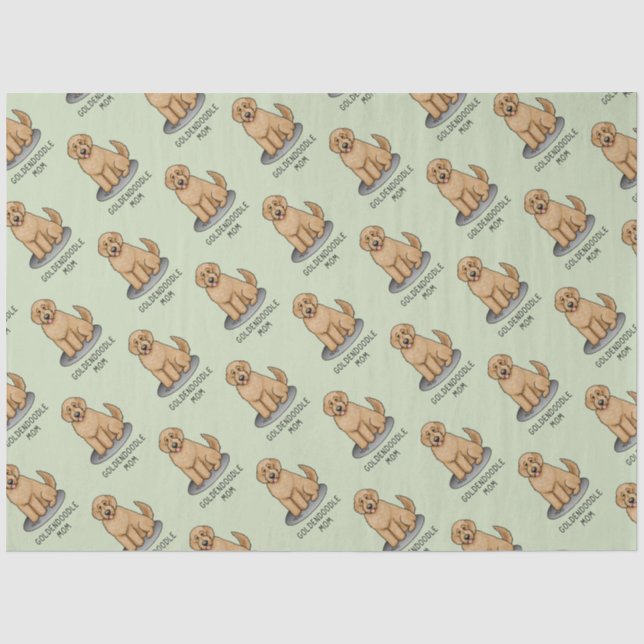 Papier Mousseline Goldendoodle Mom Doodle Mom (rouge doré) (Recto)