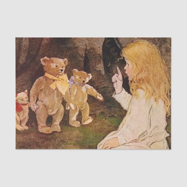 Papier Mousseline "Goldilocks and the Bears" de Jessie Willcox Smith (Recto)