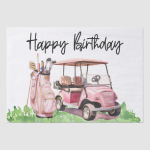Papier Mousseline Golf Anniversaire avec voiturette