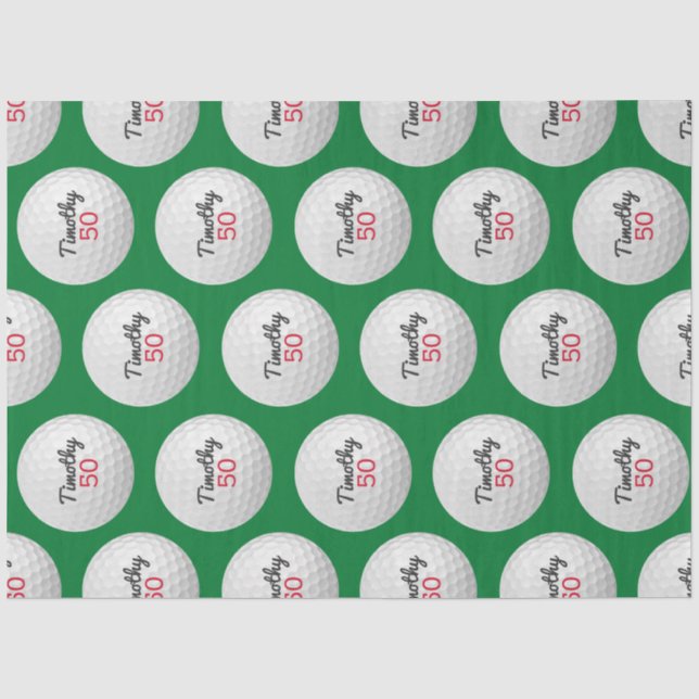 Papier Mousseline Golf Ball Anniversaire - 50e ou autre année (Recto)