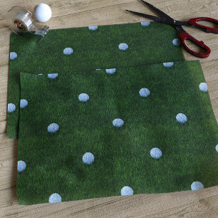 Papier Mousseline Golf Ball Design Vert Gris Motif Tissu Papier