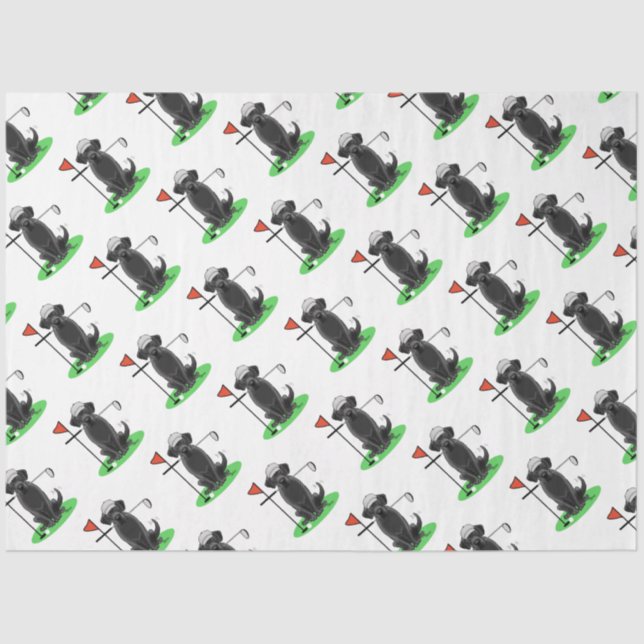 Papier Mousseline Golf Black Labrador Retriever Dog - mignonne (Recto)
