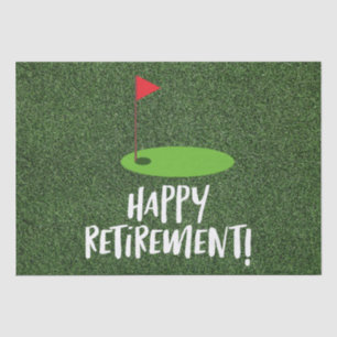 Papier Mousseline Golf Retire Happy Retirement avec drapeau de golf 