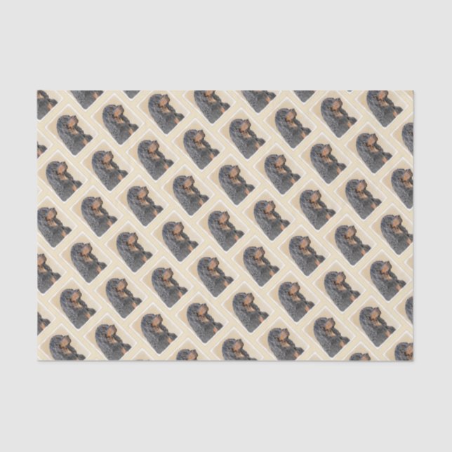 Papier Mousseline Gordon Setter Peinture - Joli art original chien (Recto)