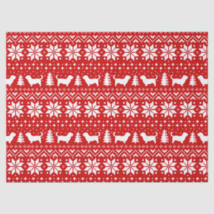 Papier Mousseline Gorge du rouge de motif de Noël de terriers