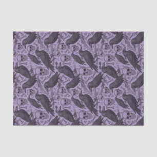 Papier Mousseline Goth Skull & Raven en violet, Minuit Macabre