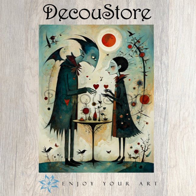 Papier Mousseline Gothic Fairy Tale Couple Decoupage (Créateur téléchargé)