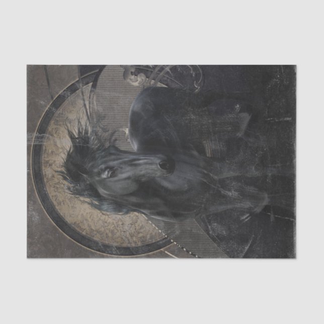 Papier Mousseline Gothic Friesian Horse (Recto)