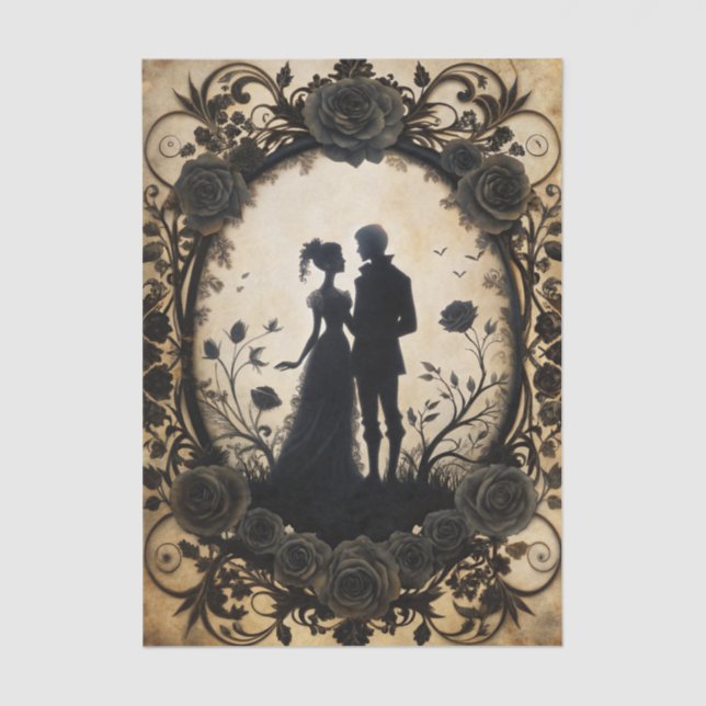 Papier Mousseline Gothic Romance Decoupage (Recto)