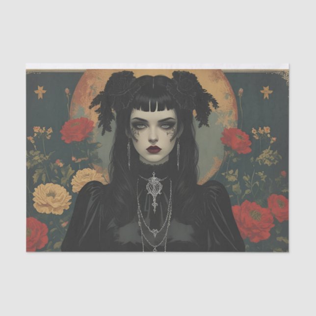 Papier Mousseline Gothic Valentine Decoupage Large (Recto)