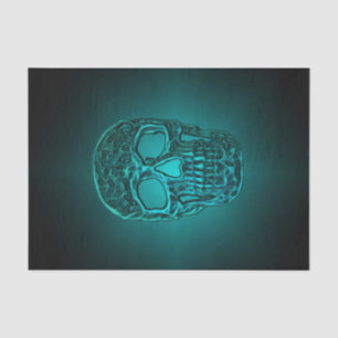 Papier Mousseline Gothique Gothique Turquoise Vert Cool d'un crâne b
