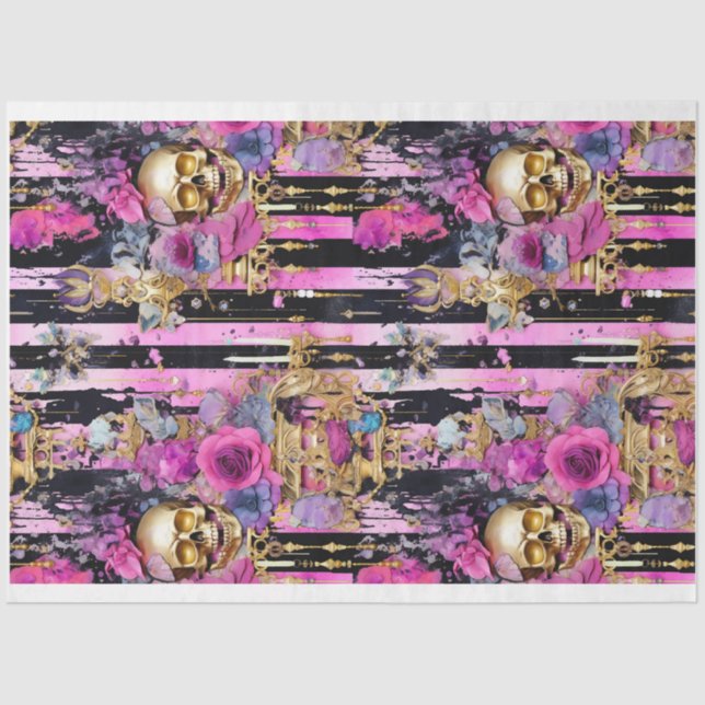 Papier Mousseline Gothique Shabby Glam I Découpage Papier (Recto)