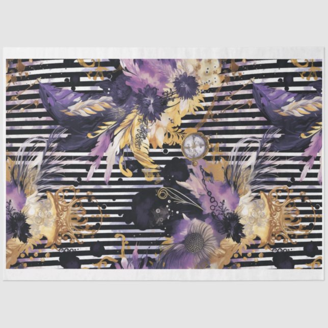 Papier Mousseline Gothique Shabby Glam J Document de découpage (Recto)