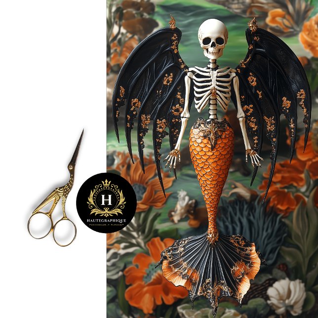 Papier Mousseline Gothique Vampire Skeleton Mermaid Skull Decoupage (Créateur téléchargé)