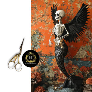 Papier Mousseline Gothique Vampire Skeleton Mermaid Skull Decoupage