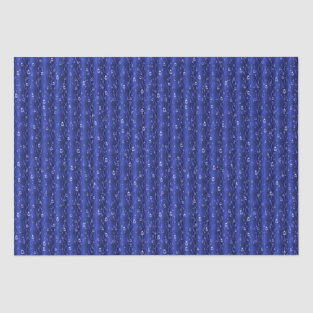 Papier Mousseline gouttes de pluie sur le métal bleu (Recto)