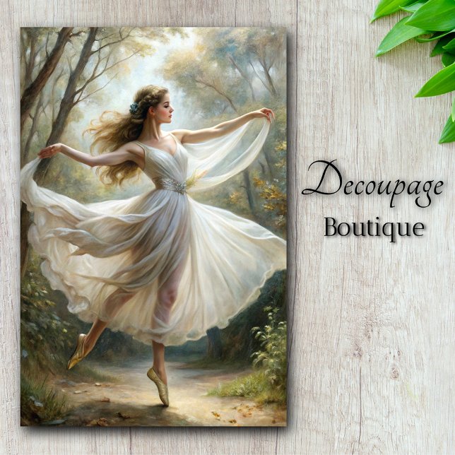 Papier Mousseline Grace éthérée : Découpage de ballet de forêt (Ethereal Grace: Forest Ballet Decoupage Tissue Paper)