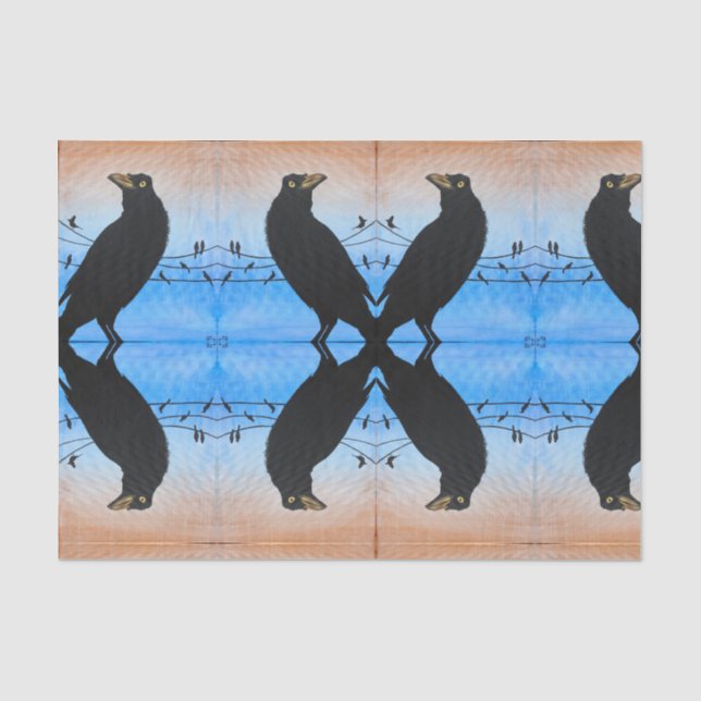 Papier Mousseline Grackle Austin Texas Oiseaux Amateurs de peinture  (Recto)