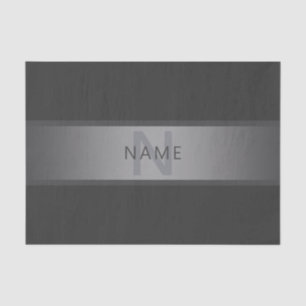 Papier Mousseline Gradient gris foncé moderne Nom ou raison sociale