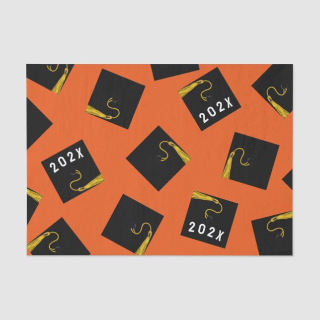 Papier Mousseline Graduation 2025 Orange (Recto)