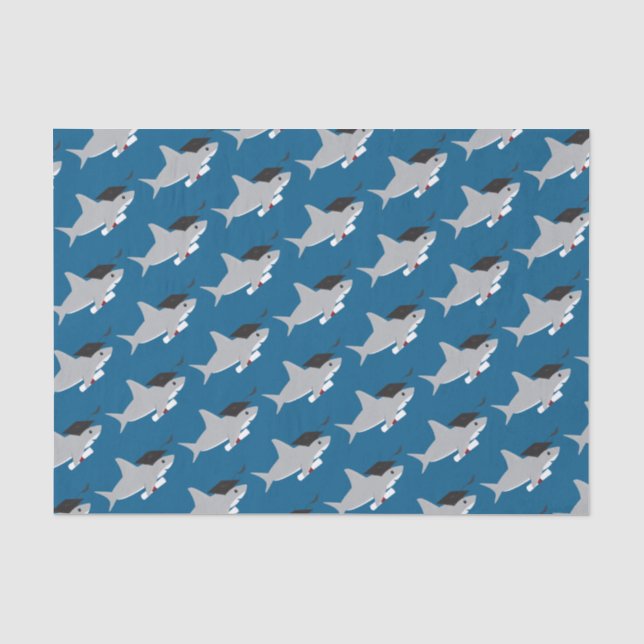 Papier Mousseline Graduation amusante de requin (Recto)