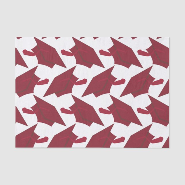 Papier Mousseline Gradué Burgundy et White Congrats (Recto)