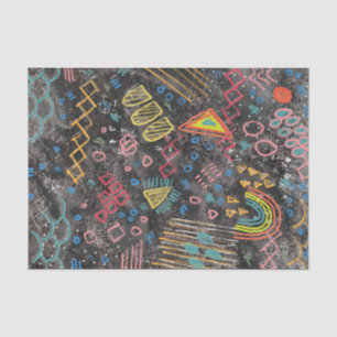 Papier Mousseline Graffiti Art Rainbow Chalkboard Découpage Abstrait