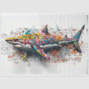 Papier Mousseline Graffiti Art Whale Découpage
