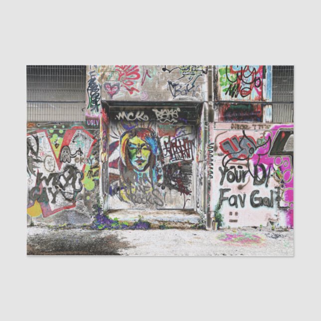 Papier Mousseline Graffiti Cool Décor urbain Grunge Art (Recto)