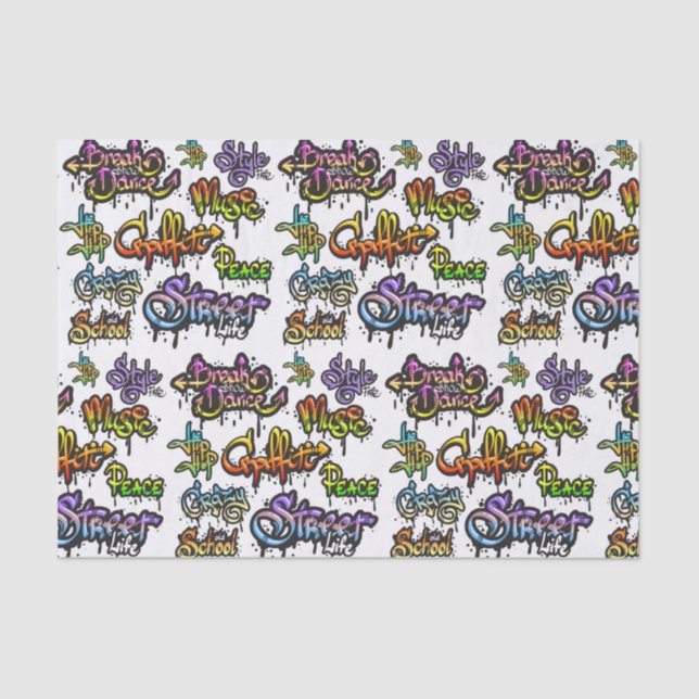 Papier Mousseline Graffiti de rue mots pleins (Recto)