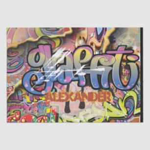 Papier Mousseline Graffiti griffé, rayé ou briques PEINTES