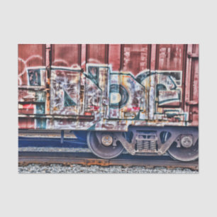 Papier Mousseline Graffiti Train Grunge Urban Street Art