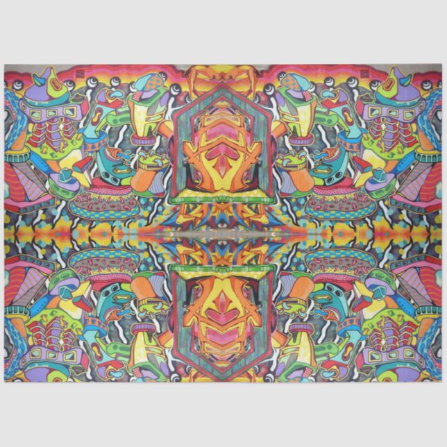 Papier Mousseline Graffiti Urban 28 Découpage Papier Tissu Miroir (Recto)