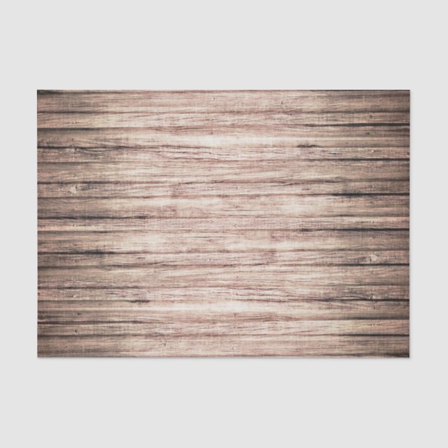 Papier Mousseline Graine de bois brun patiné rustique (Recto)