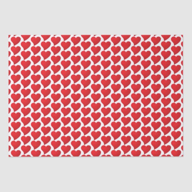 Papier Mousseline Grand Coeur Rouge, Amour, cadeau de la Saint Valen (Recto)