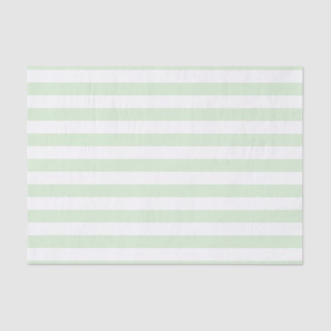 Papier Mousseline Grand Lait pâle Jade Vert Blanc rayé Motif (Recto)