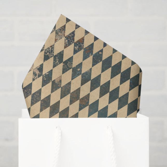 Papier Mousseline Grand Motif Diamond Arlequin (Sac cadeau)