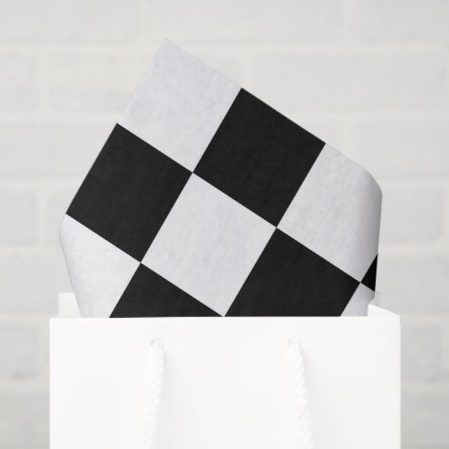 Papier Mousseline Grand noir et blanc coché (Sac cadeau)