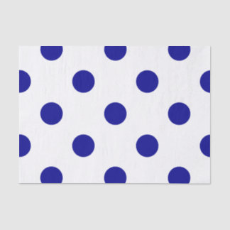Papier Mousseline Grand pois - bleu-foncé sur le blanc