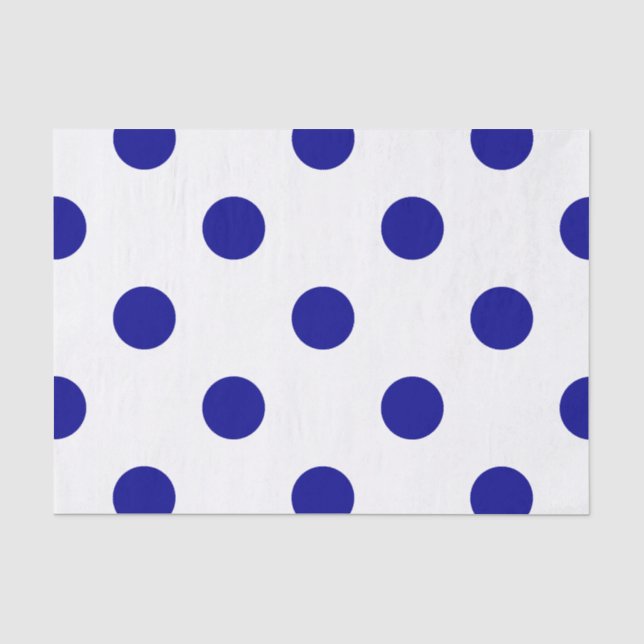 Papier Mousseline Grand pois - bleu-foncé sur le blanc (Recto)