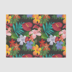 Papier Mousseline Grande Fleurs tropicales Hibiscus Découpage
