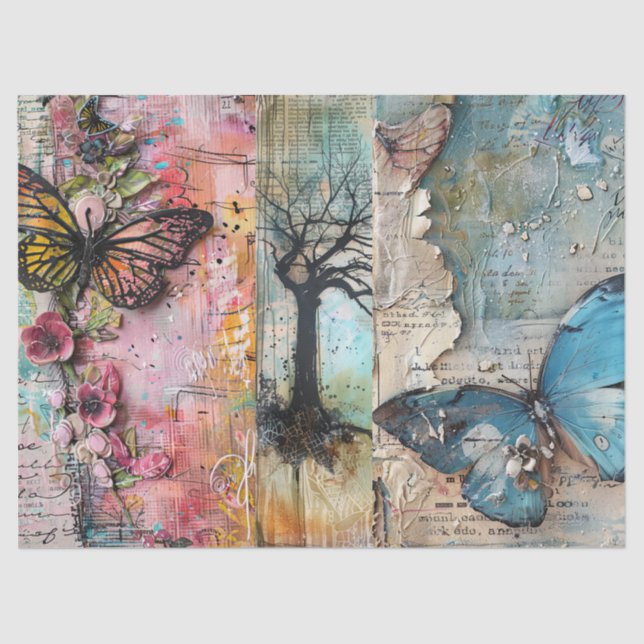 Papier Mousseline Grande page de découpage de collage d'art Abstrait (Recto)