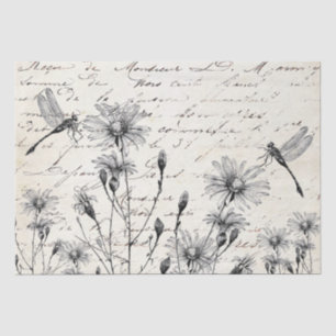 Papier Mousseline GRANDE page de découpage de libellule Fleur sauvag