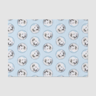 Papier Mousseline Grande Pyrénées Peinture Blanc Original Animal de 