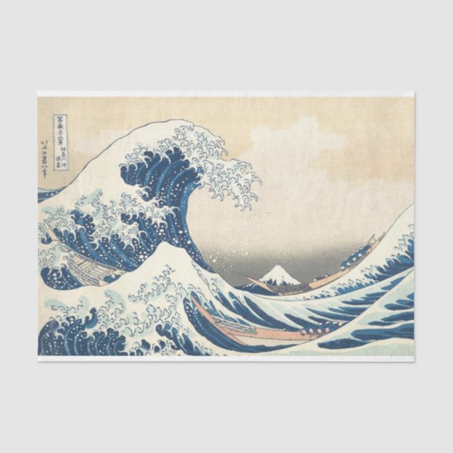 Papier Mousseline Grande vague au large de Kanagawa Japonais Ukiyo-e (Recto)