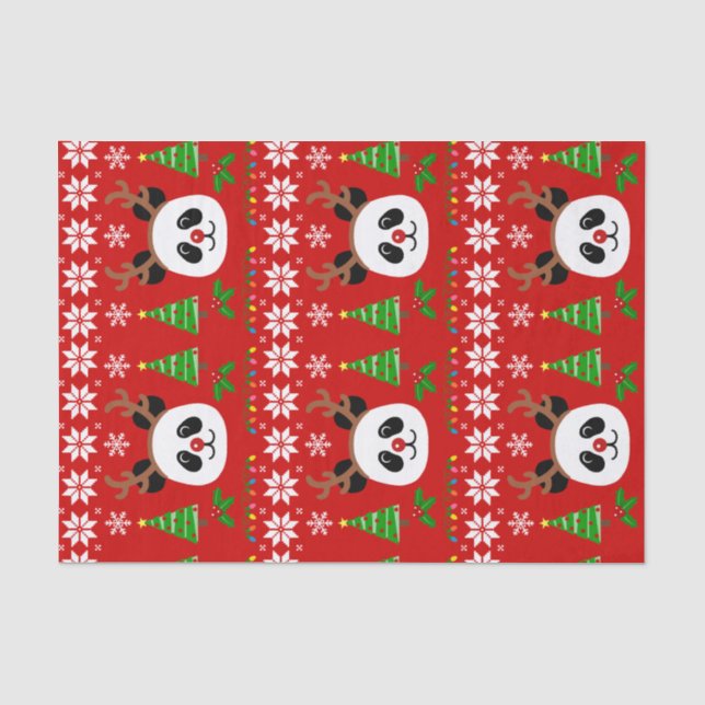 Papier Mousseline Grands andouillers de Noël de bande dessinée de (Recto)