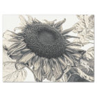 Grands Tournesols Art Découpage Sépia Vintage